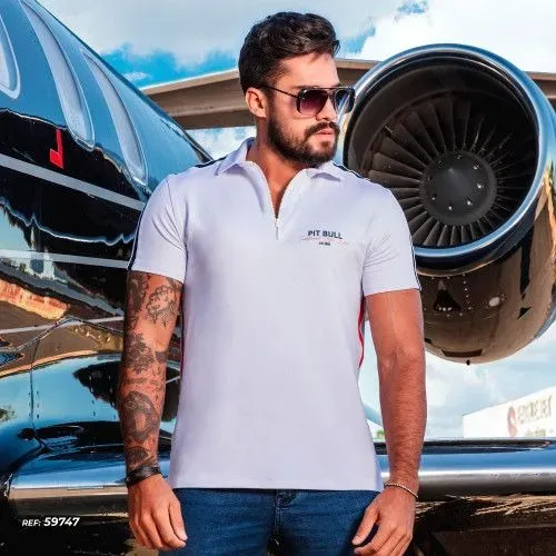 Camisa polo masculina branca