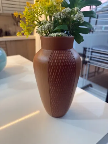 Vaso decorativo terracota estilo boho cerâmica texturizada