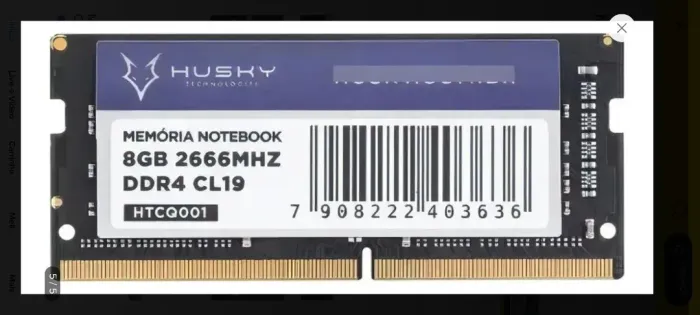 Memória ram ddr4 notebook 8gb