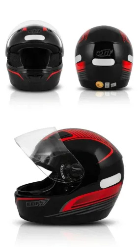 CAPACETE EBF 7 PRETO e vermelho