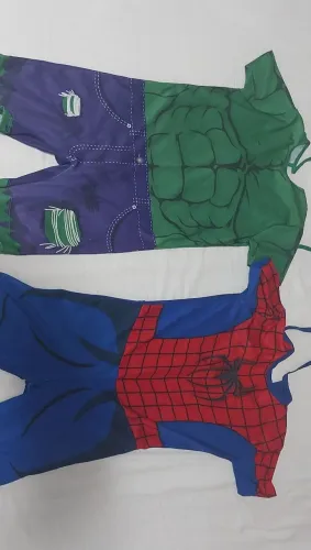 Kit fantasia infantil super heróis tamanho 6