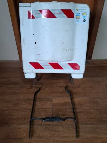 Baú de moto Resiplastic pizza Pop Maracanã branco com suporte - Leia a descrição!!