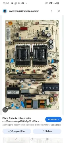 Placa tv tirada de tv com tela quebrada 