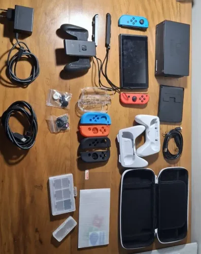 nintendo switch + diversos acessórios