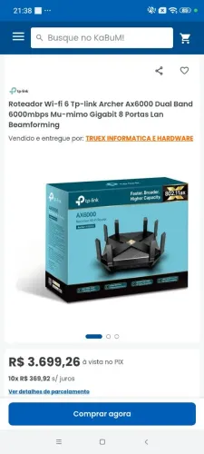 MODEM TP LINK AX6000 ROTEADOR