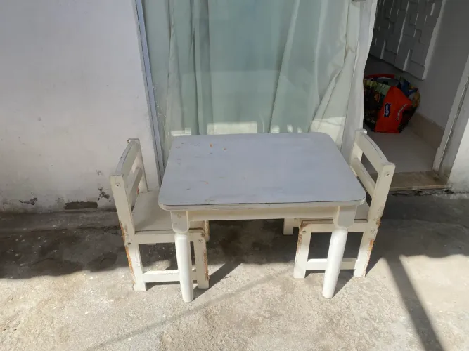 Conj mesa e cadeira infantil para reforma 