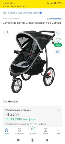 Carrinho de bebe para corrida ou caminhada 