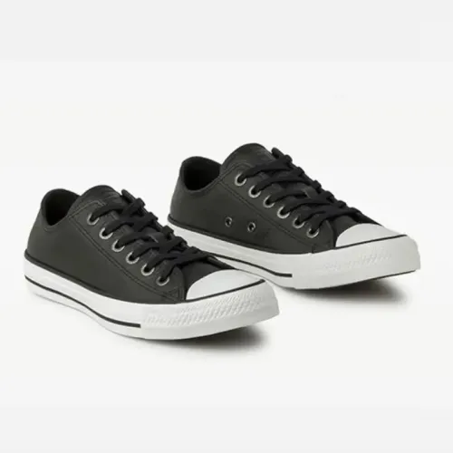 Chuck Taylor All Star Couro Cano Baixo Preto