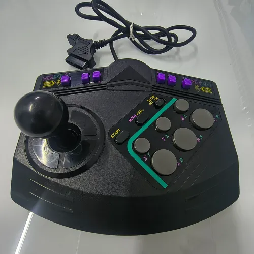 CONTROLE ESTILO ARCADE ENTRADA DUPLA PARA SUPER NINTENDO OU MEGA DRIVE ZERADO ÓTIMO