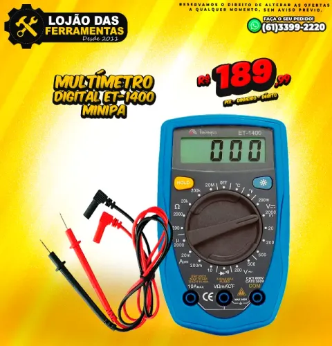 Multímetro Digital ET-1400 Minipa