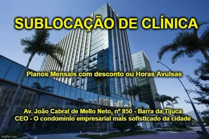 Sublocação de consultório de 36m² na Barra da Tijuca.