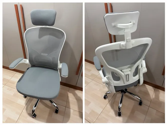 Cadeira de escritório nova - branca e cinza