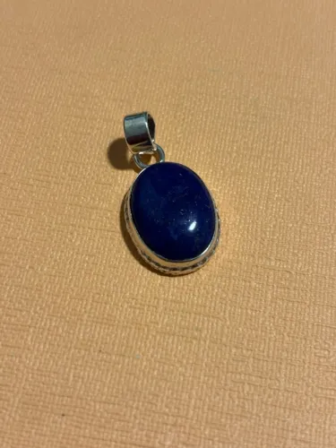 pingente prata com pedra azul