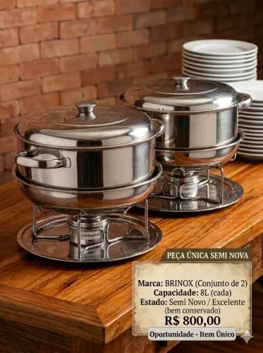 Réchaud 8l / C/ Banho Maria (Brinox)