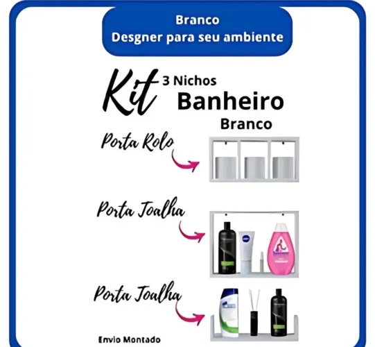 Kit 3 nichos Prateleiras
