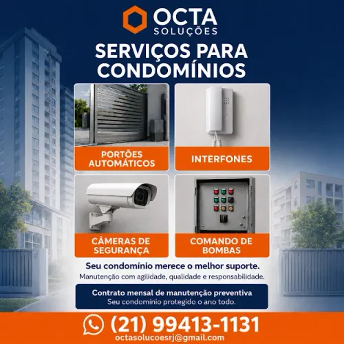 Serviços para Condomínios - Portões, Interfones, Câmeras e Bombas