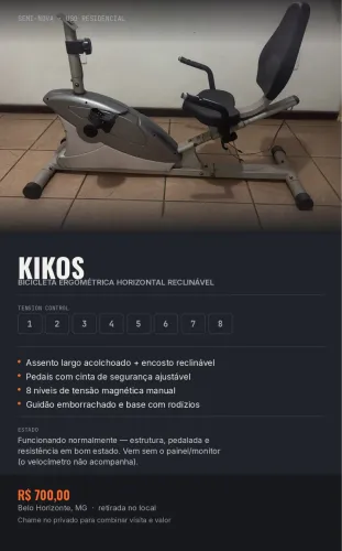 Bicicleta Kikos horizontal