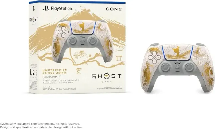 DualSense PS5, Edição Limitada Ouro Ghost of Yotei