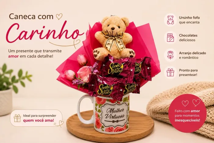 Presente Feminino Buque na Xícara