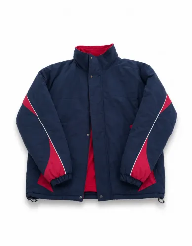 jaqueta de frio masculina azul e vermelha m