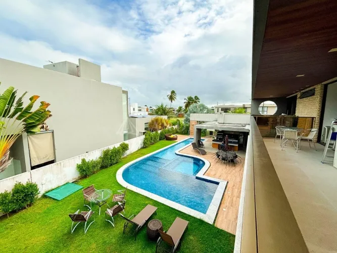 CASA PARA LOCAÇÃO NO CONDOMÍNIO LAGUNA | 4 SUÍTES | MOBILIADA