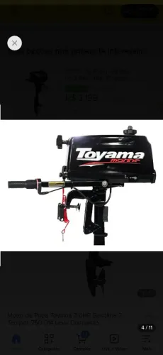 Motor de Popa Toyama 2.6HP Gasolina 2 Tempos 750-014 Leve Compacto