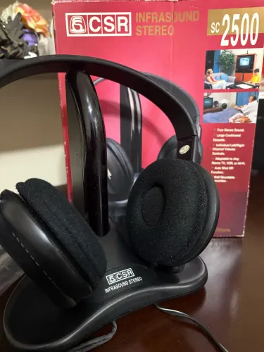 Fone Sem Fio Vintage CSR Infrasound Stereo SC-2500 + Caixa Original - Raro