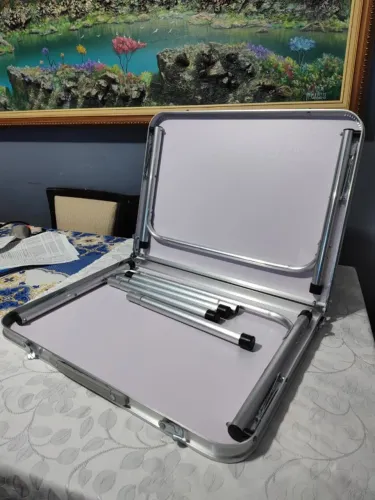 Mesa Dobrável Vira Maleta Portátil Camping Preta 90x60