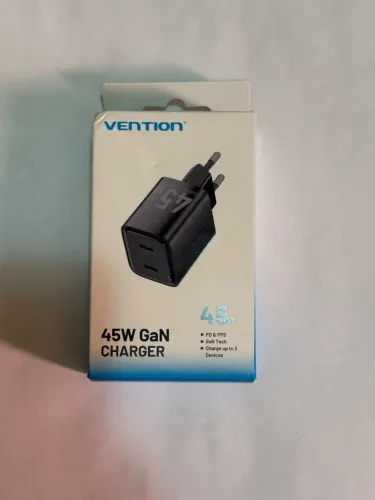 Carregador Rápido Vention 45W GaN (Dual USB-C)