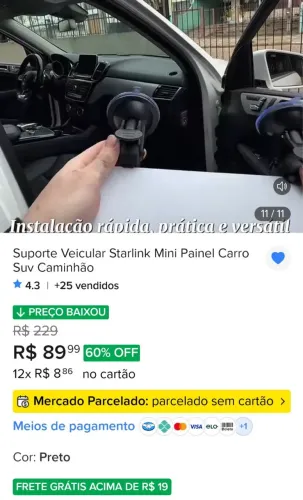 Suporte Starlink Mini Veicular LYNKO