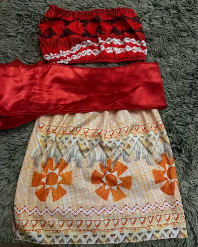 Fantasia Moana, 3 peças, tamanho 6/7 anos.