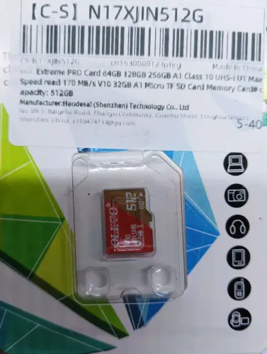 Cartão de memória óleo 512 gb