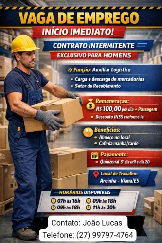 Vagas para auxiliar logístico