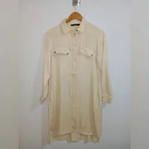Vestido Chemise Manga Longa Utilitário Tam. P
