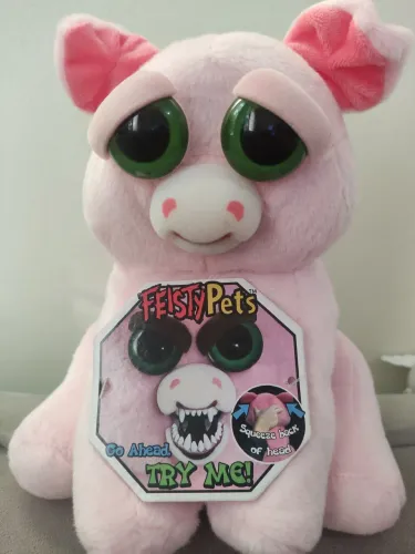 Pelúcia Porca Rosa Feisty Pets + Porquinha Chaveiro Br Machine