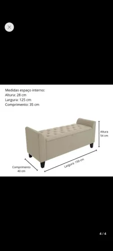 Puff Recamier Baú Geórgia Suede