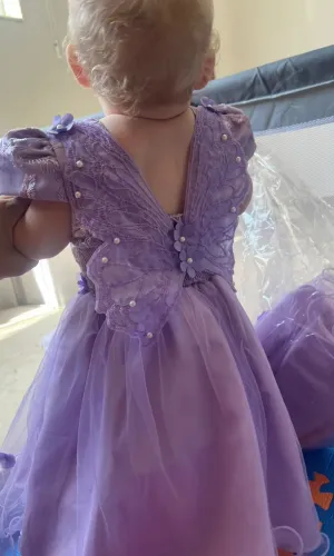 #OPORTUNIDADE# Vestido Jardim Encantado das Borboletas - 1 Ano (Fotos Reais)