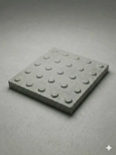 PISO TÁTIL ALERTA EM CONCRETO MACIÇO 0,25X0,25X2,5