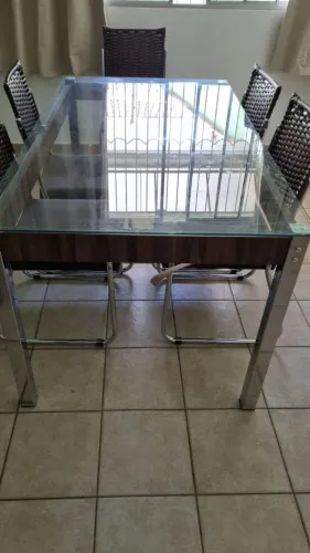 mesa de vidro 6 ligares