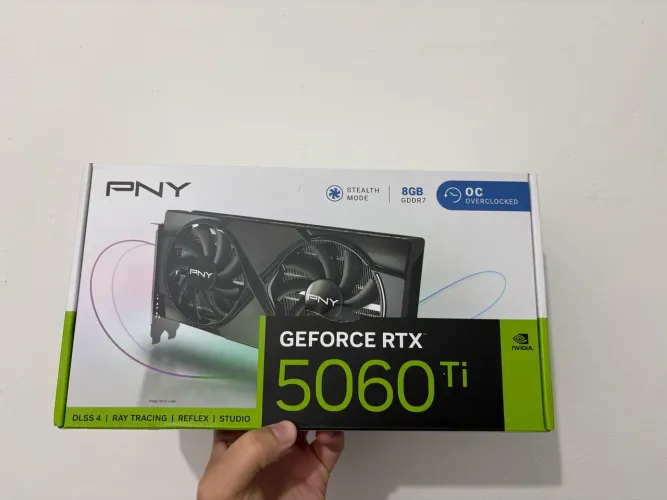 Placa de Video GeForce NVIDIA PNY RTX5060TI 8GB OC GDDR7 Nova-Lacrada.