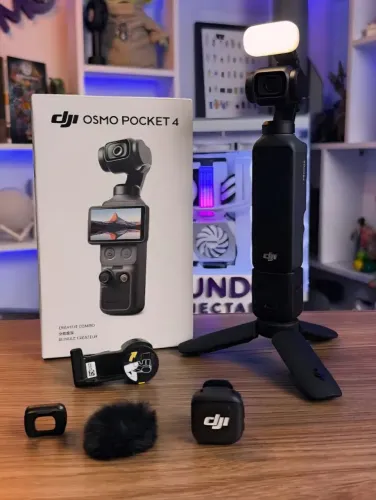 Camera 4K DJI Osmo Pocket 4 Creator Combo - Zerada +Bateria Externa