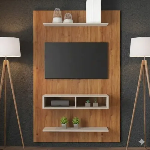 Painel Byte Mel/Off White ate 43 pol