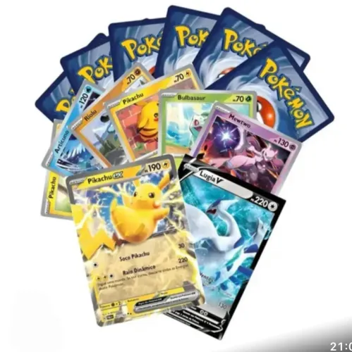 Pacote misterioso de cartas Pokémon com uma rara dupla garantida!
