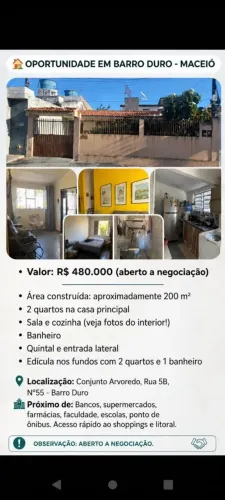 Vendo casa no Conj Arvoredo - Enfrente ao Hiper Comercial/Barro duro