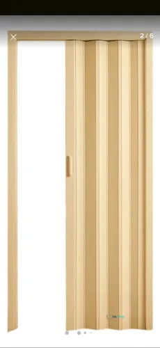 Porta Sanfonada Pvc Grande 146cmx210cm De Correr Bege Nova