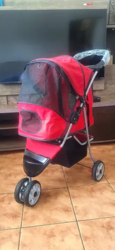 Carrinho Passeio pet até 15 kg- Vermelho - usado 1 vez.