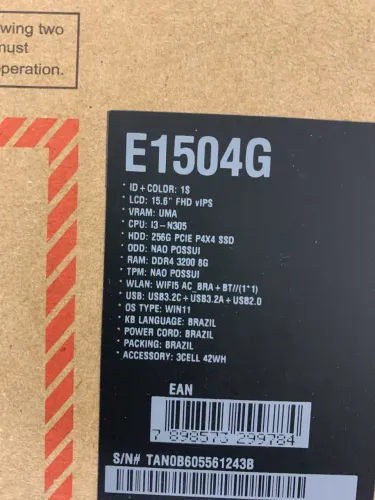 Notebook ASUS i3 12ºGeraçao 8GB RAM SSD 256GB Full HD Windows 11