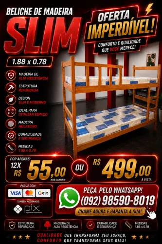 Beliche Madeira Novo Apenas 12X R$ 55,00 Entrega e Montagem Grátis