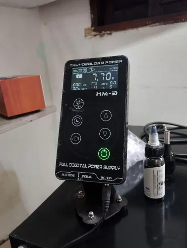 Fonte P/ Máquina Tatuagem Thunderlord Tp5 Digital Visor Azul