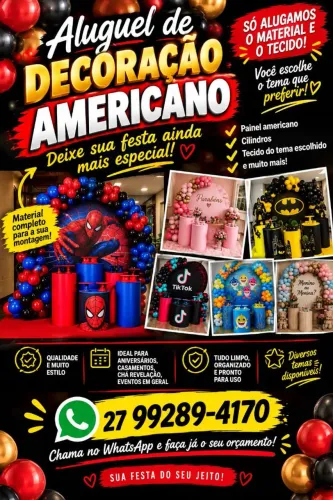 Aluguel Decoração Americana